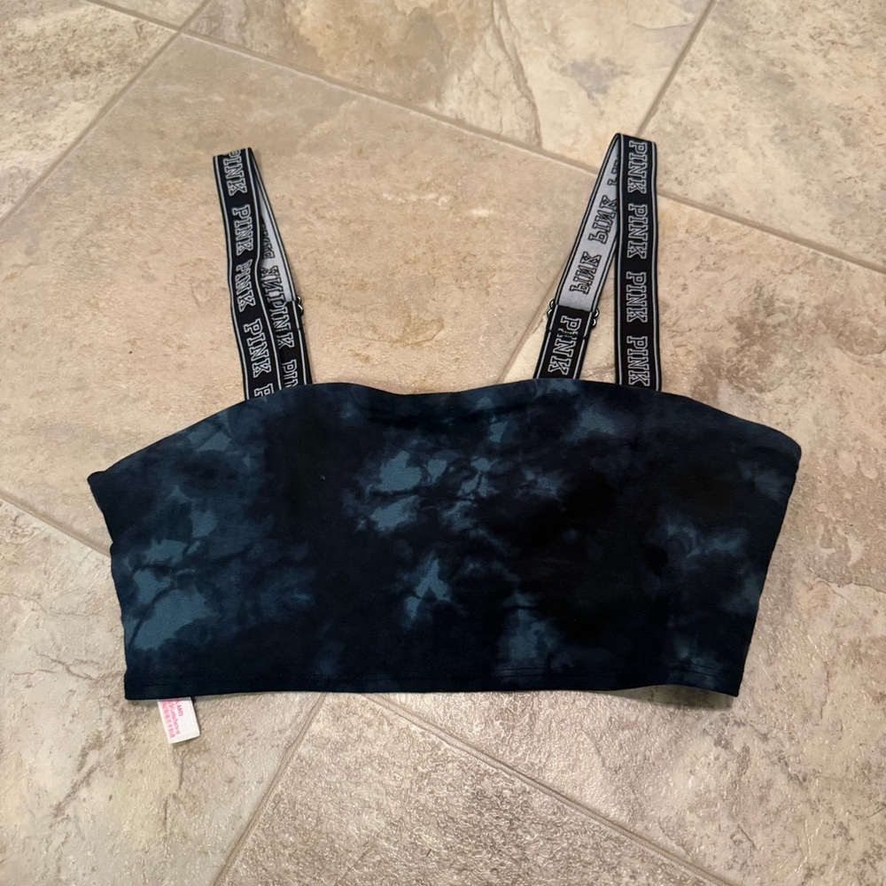 PINK Victoria's Secret Dark Blue Tie-Dye Top